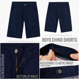 CityComfort Boys Shorts Cotton Chino Shorts Breathable Knee Length Adjustable Waist - Get Trend