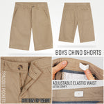 CityComfort Boys Shorts Cotton Chino Shorts Breathable Knee Length Adjustable Waist - Get Trend