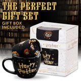 Harry Potter Mug and Socks Gift Set for Women Teenagers Hogwarts Calf Socks Ceramic Mug, Secret Santa Gifts for Women (Black Mug & Socks, Mug: 325ml, Socks: 4/7 UK)