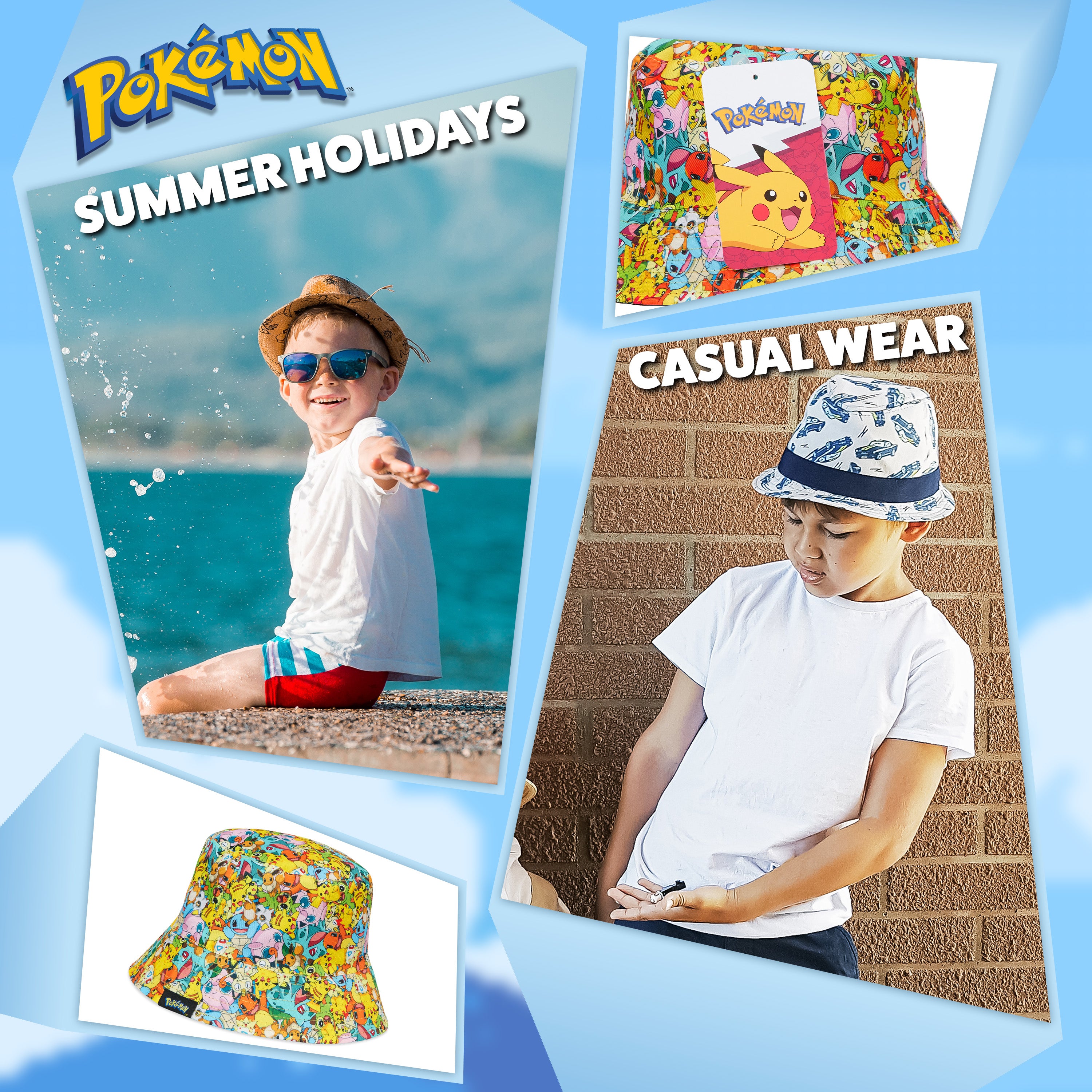 Pokemon Boys & Girls Bucket Hat, AOP Pokemon Bucket Hat - Get Trend