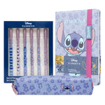 Disney Stitch Stationery Supplies Set Notebook Pencil Case & Ballpoint Pens or Notepad Colouring Pencils & Accessories for School Office (Blue) - Get Trend