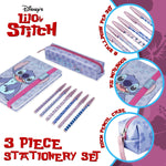 Disney Stitch Stationery Supplies Set Notebook Pencil Case & Ballpoint Pens or Notepad Colouring Pencils & Accessories for School Office (Blue) - Get Trend