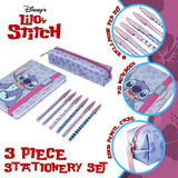 Disney Stitch Stationery Supplies Set Notebook Pencil Case & Ballpoint Pens or Notepad Colouring Pencils & Accessories for School Office (Blue) - Get Trend