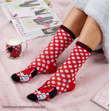 Disney Minnie Mouse Mug and Socks Gift Set for Women Calf Socks and Mug (Red)