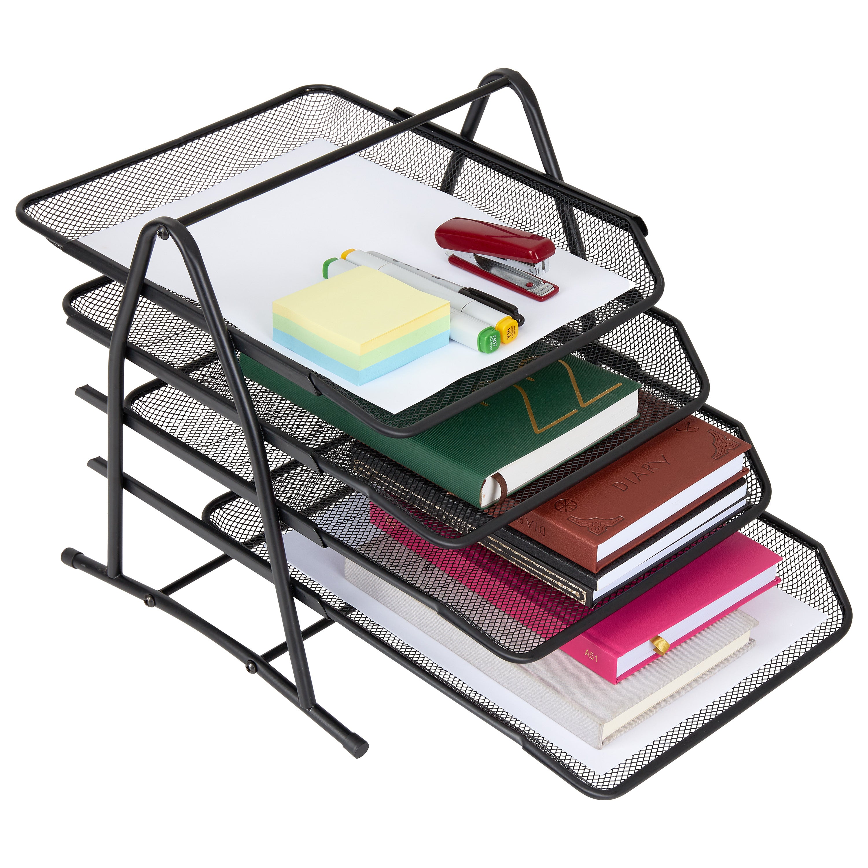 Desk Organiser -  Mesh 4 Tier Desk Storage Organiser - Get Trend