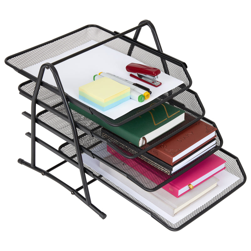 Desk Organiser -  Mesh 4 Tier Desk Storage Organiser - Get Trend