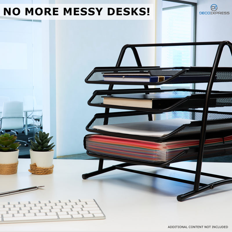 Desk Organiser -  Mesh 4 Tier Desk Storage Organiser - Get Trend