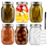 DECO EXPRESS Glass Jars with Lids Set of 6-500ml Mason Jars Airtight Leak Proof