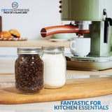 DECO EXPRESS Glass Jars with Lids Set of 6-500ml Mason Jars Airtight Leak Proof