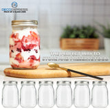 DECO EXPRESS Glass Jars with Lids Set of 6-500ml Mason Jars Airtight Leak Proof