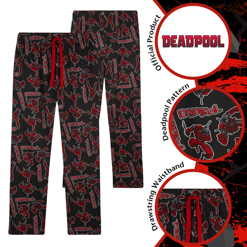 Marvel Pyjama Bottoms Men - Deadpool Pyjama Bottoms for Men