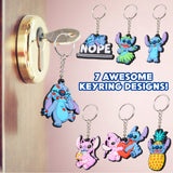 Disney Stitch Keyrings for Kids Teenagers Women Mandalorian Mini Figures Set Keychain Characters Baby Yoda Accessories Kids Collectables Stitch Gifts