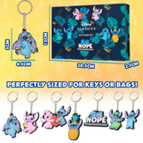 Disney Stitch Keyrings for Kids Teenagers Women Mandalorian Mini Figures Set Keychain Characters Baby Yoda Accessories Kids Collectables Stitch Gifts