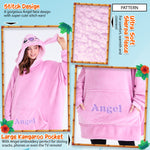 Disney Stitch Oversized Blanket Hoodie for Women - Pink Angel - Get Trend