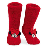 Disney Minnie Slipper Socks for Women and Teenagers Fleece Non Slip One Size
