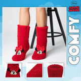 Disney Minnie Slipper Socks for Women and Teenagers Fleece Non Slip One Size