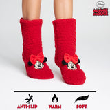 Disney Minnie Slipper Socks for Women and Teenagers Fleece Non Slip One Size