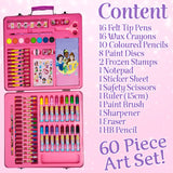 Disney Princess Art Set, Arts and Crafts for Kids 60 Pieces Colouring Sets for Girls - Get Trend