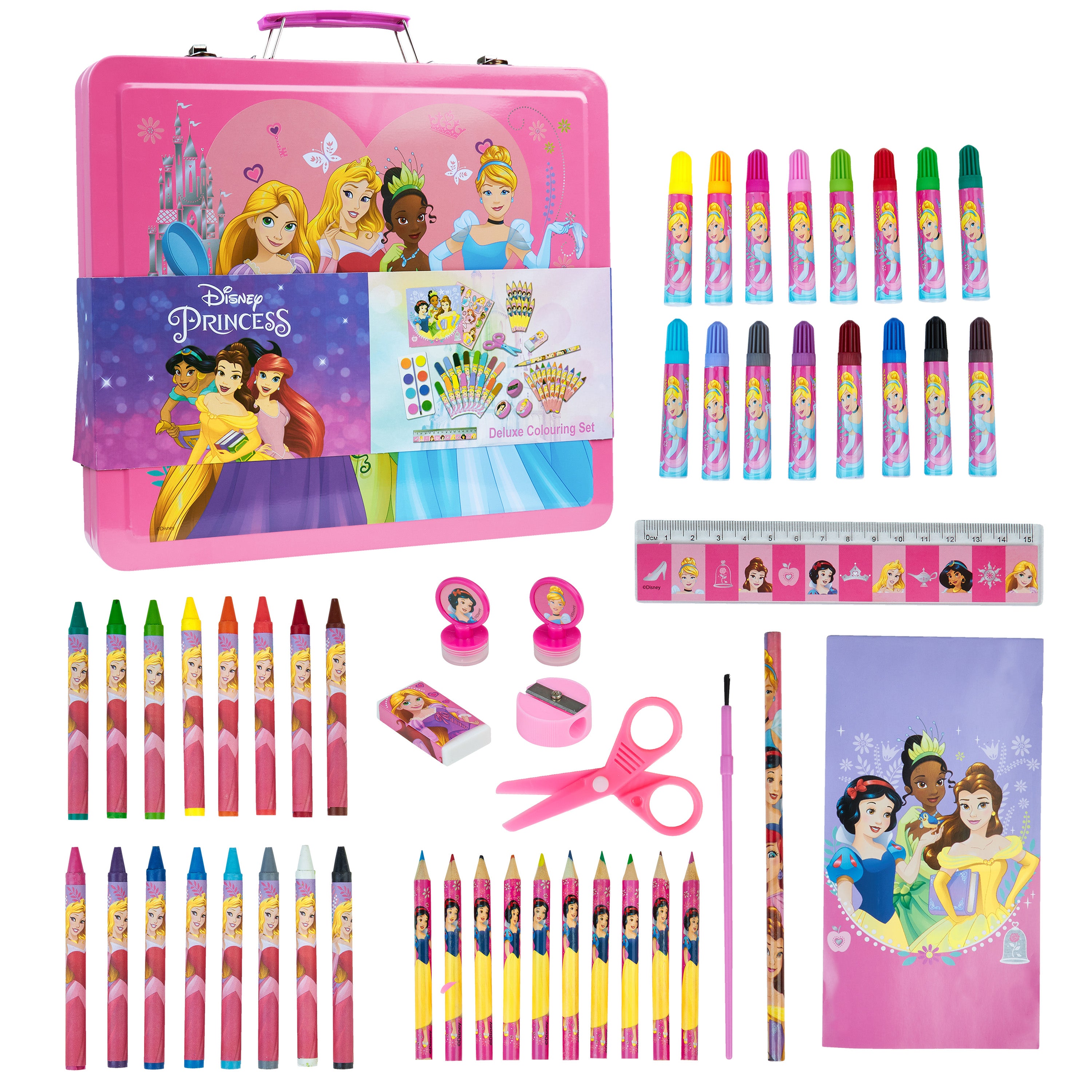 Disney Princess Art Set, Arts and Crafts for Kids 60 Pieces Colouring Sets for Girls - Get Trend