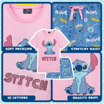 Disney Stitch Girls Pyjamas for Kids and Teenagers 2 Piece Nightwear Short PJs for Girls - Get Trend