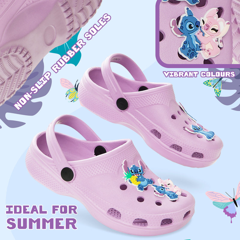 Disney Stitch Kids Clogs, Girls Summer Accessories