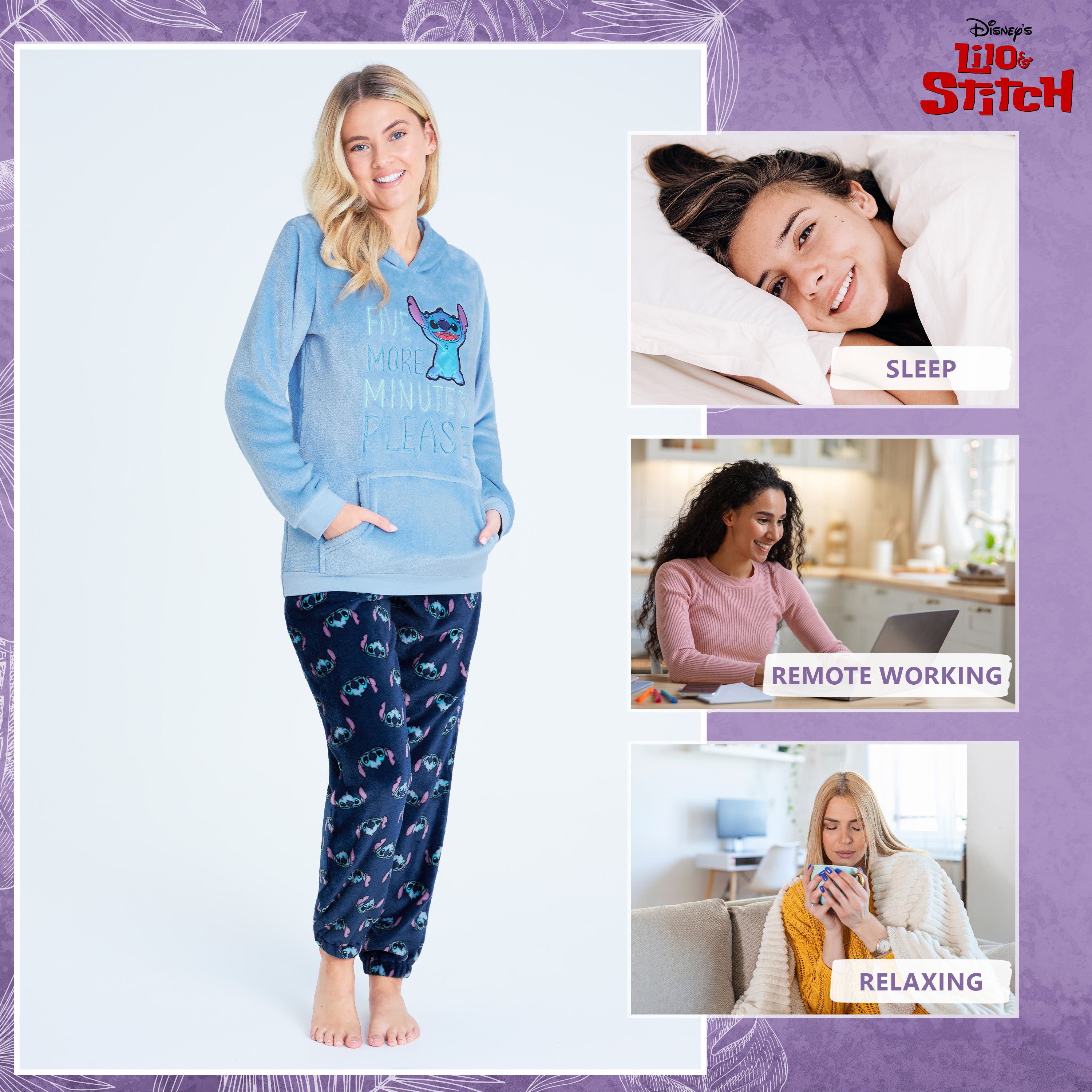 Disney Pyjamas for Women, Fluffy Ladies Fleece Eeyore  Pyjamas - Get Trend