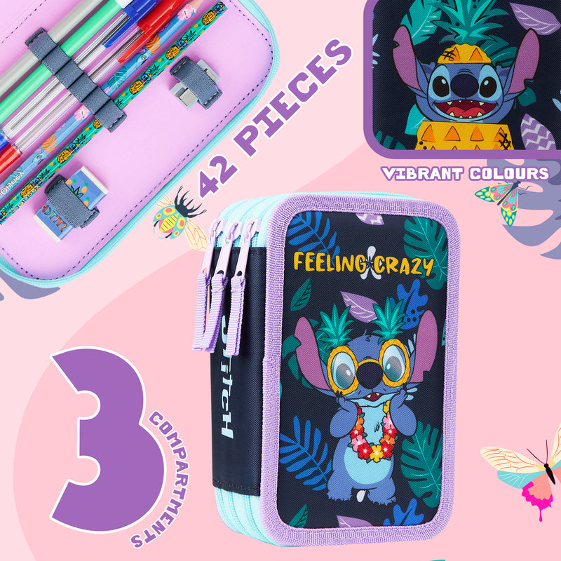 Lilo & Stitch Theme Cartoon Pencil Case School Student Stationery Organizer  Bag Makeup Bags Pen Pouch Gift