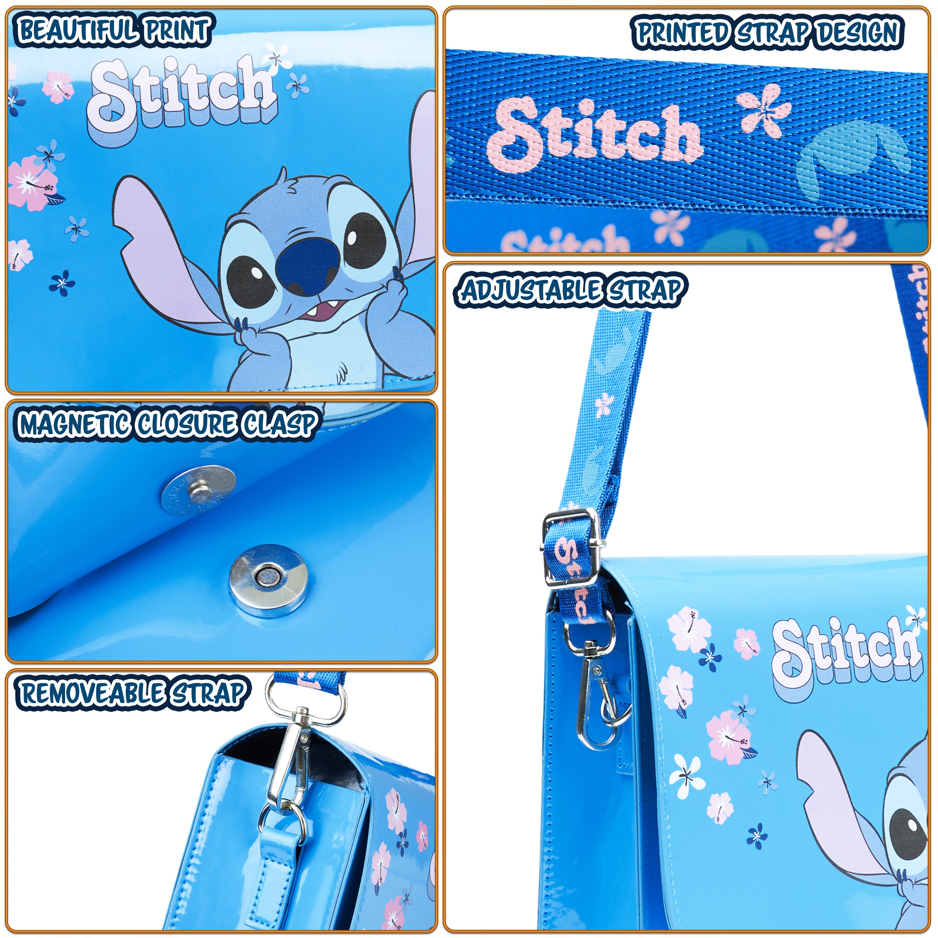 Disney Stitch Handbag Girls Teen Shoulder Bag with Adjustable Strap Messenger Bag Cute Stuff Cross Body Bag Stitch Gifts for Girls - Get Trend