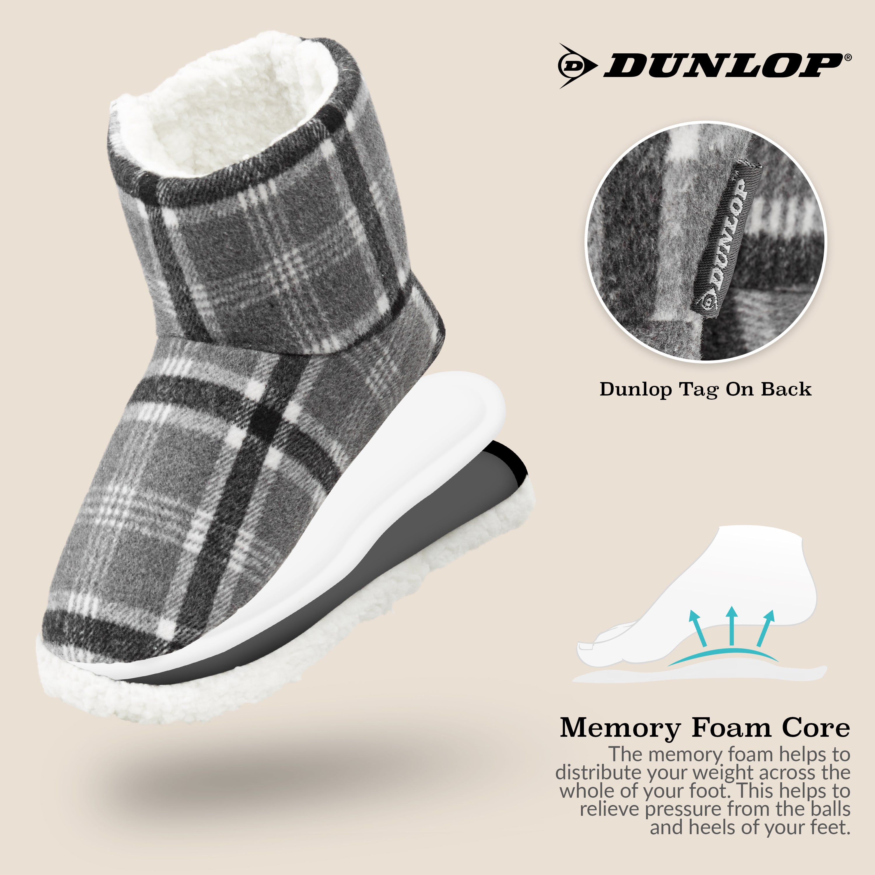 Dunlop Men's Slippers - Plush Boot Slippers for Men - Get Trend