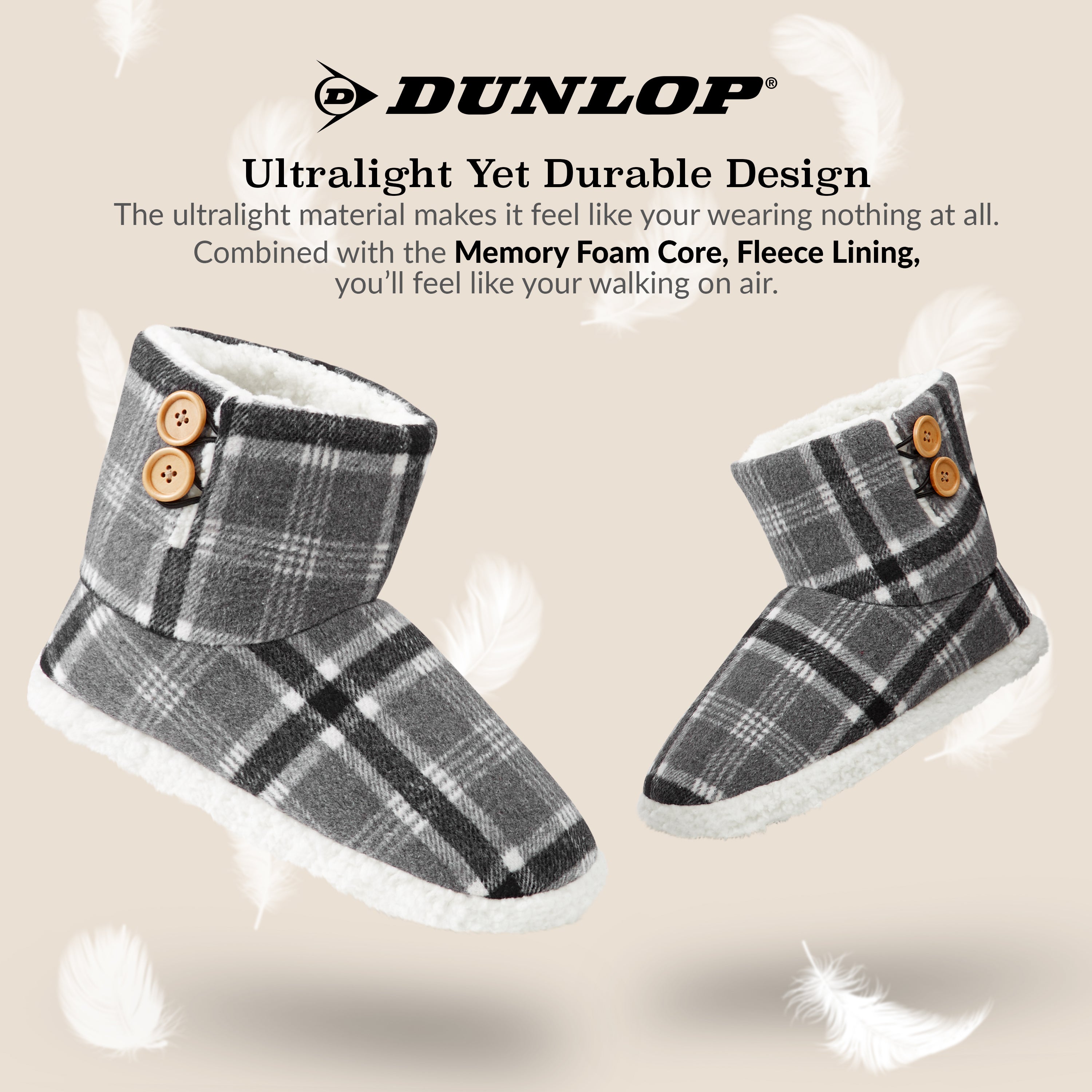 Dunlop Men's Slippers - Plush Boot Slippers for Men - Get Trend