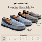 DUNLOP Moccasins Slippers Men Loafers Faux Fur Slippers Rubber Sole Memory Foam