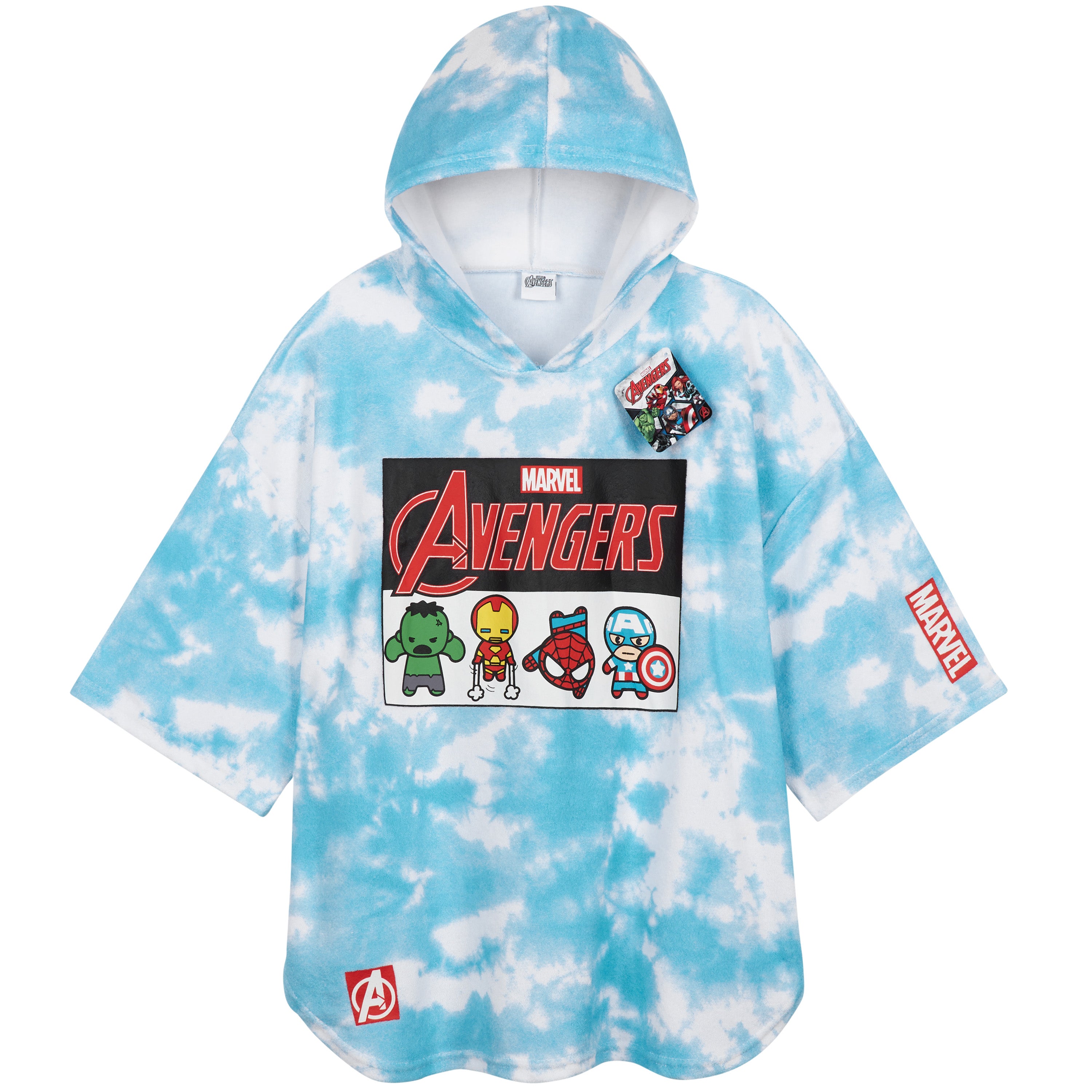 Marvel Avengers Towel with Hood for Kids Teenagers Absorbent Changing Robe Poncho