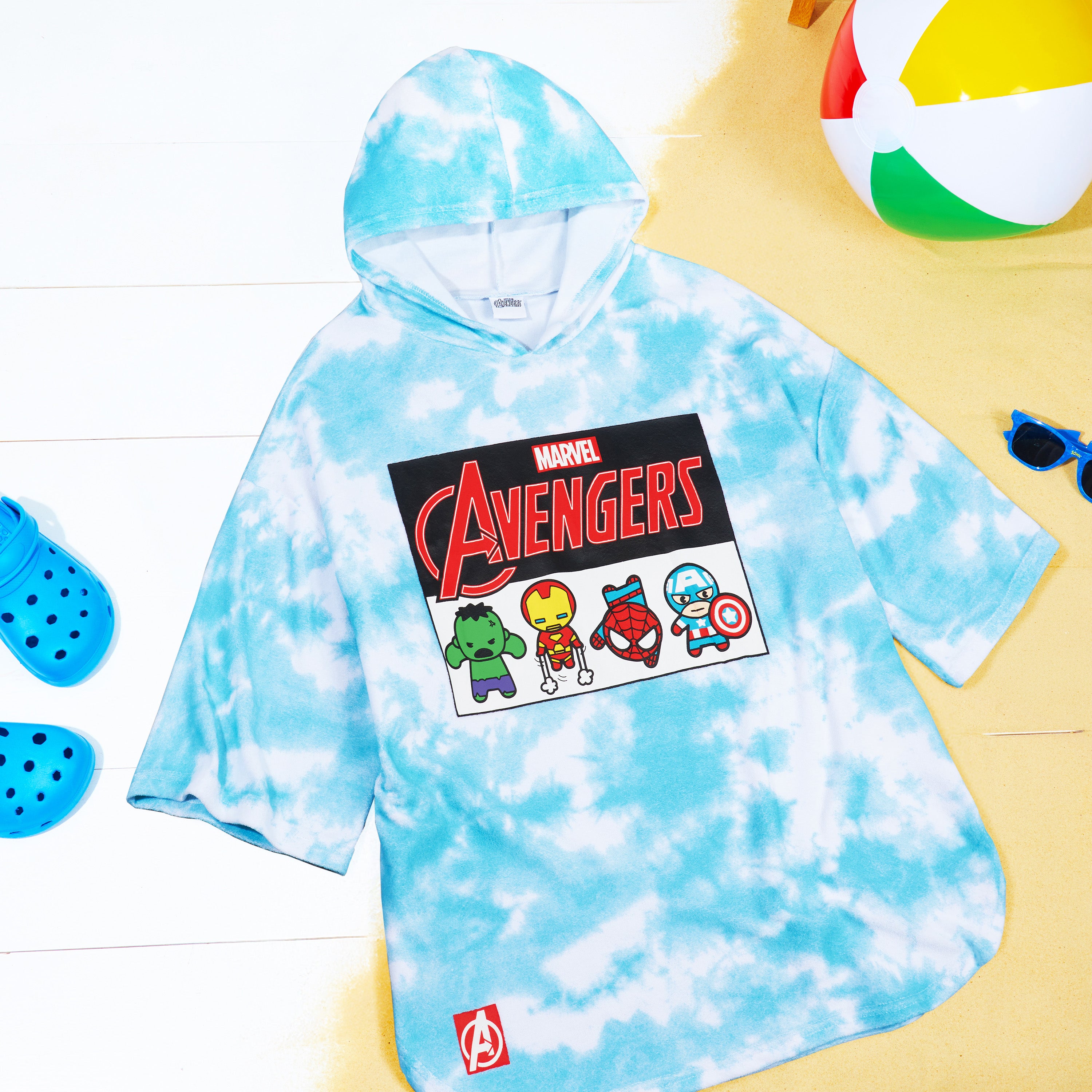Marvel Avengers Towel with Hood for Kids Teenagers Absorbent Changing Robe Poncho - Get Trend