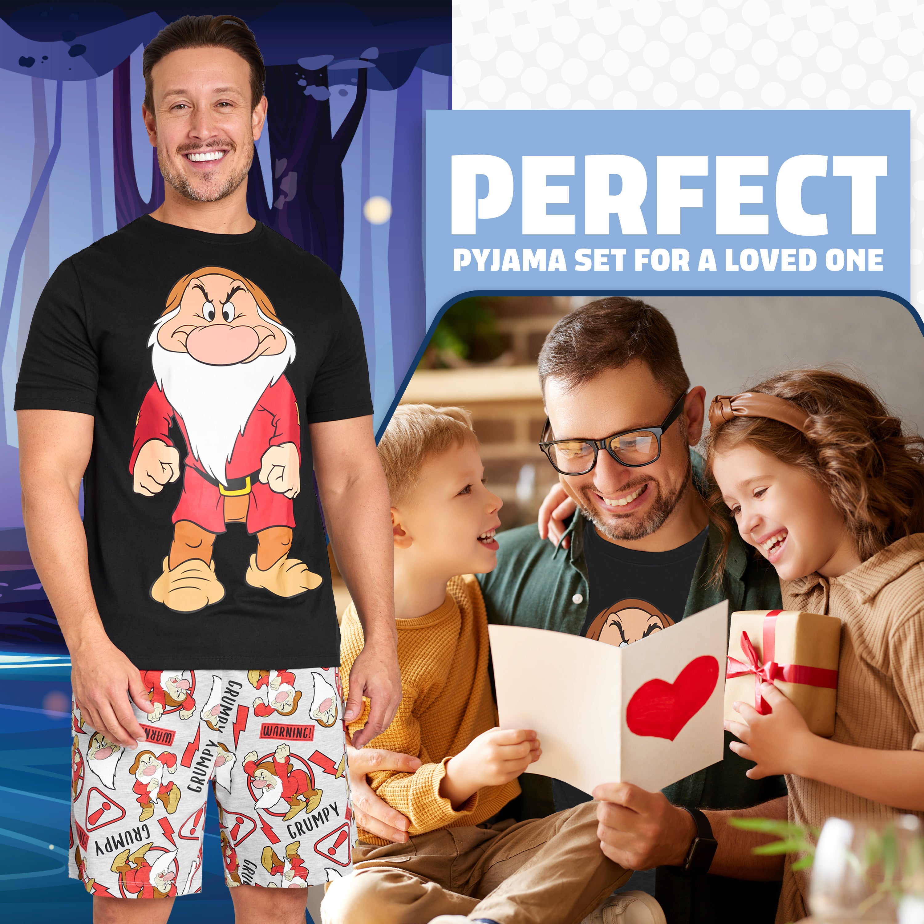 Disney Mens Short Pyjamas Set, Soft Breathable Lounge Wear - Get Trend