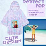 Disney Frozen Towel with Hood for Kids Absorbent Changing Robe Poncho (5-9 Years) - Get Trend