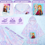 Disney Frozen Towel with Hood for Kids Absorbent Changing Robe Poncho (5-9 Years) - Get Trend