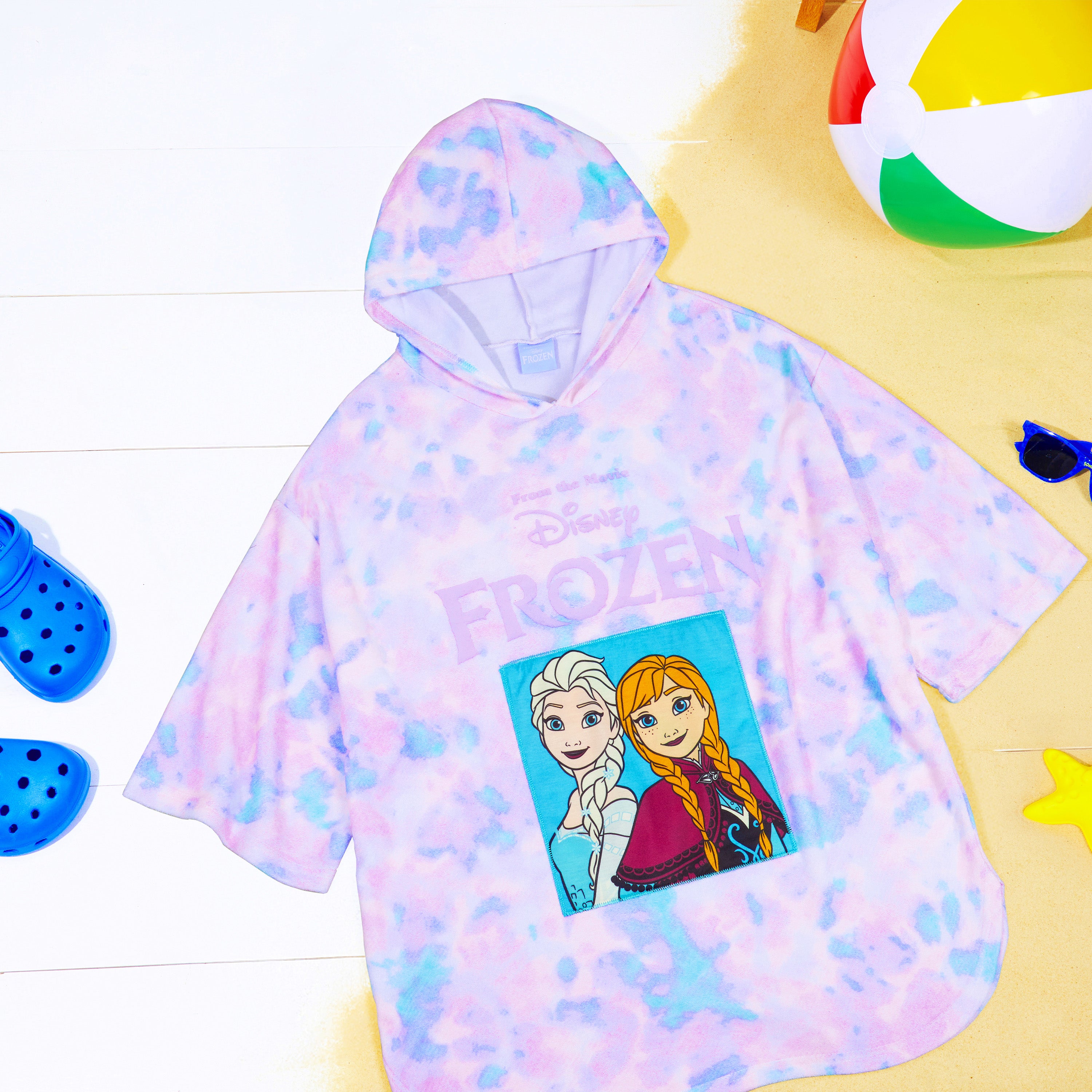 Disney Frozen Towel with Hood for Kids Absorbent Changing Robe Poncho (5-9 Years) - Get Trend