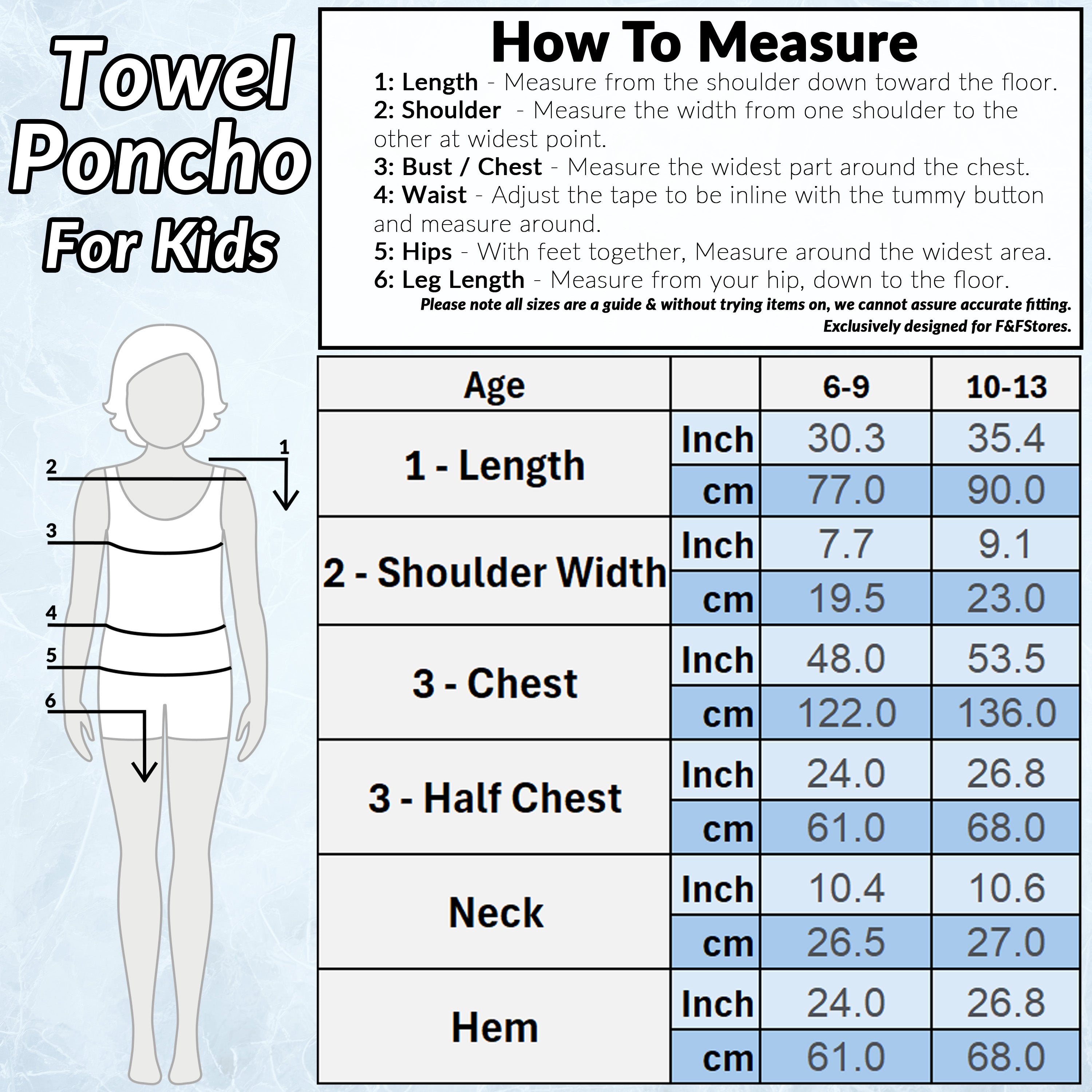 Disney Frozen Towel with Hood for Kids Absorbent Changing Robe Poncho (5-9 Years) - Get Trend