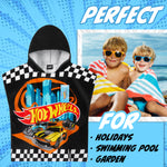 Get Trend Hot Wheels Bath Towel Poncho Towel Black Hot Wheels 4-9 years - Get Trend