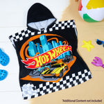 Get Trend Hot Wheels Bath Towel Poncho Towel Black Hot Wheels 4-9 years - Get Trend