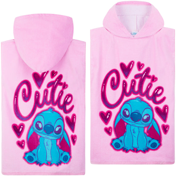 Disney Stitch Hooded Towel for Kids, Absorbent Bath Towel with Hood -  Holiday Essentials