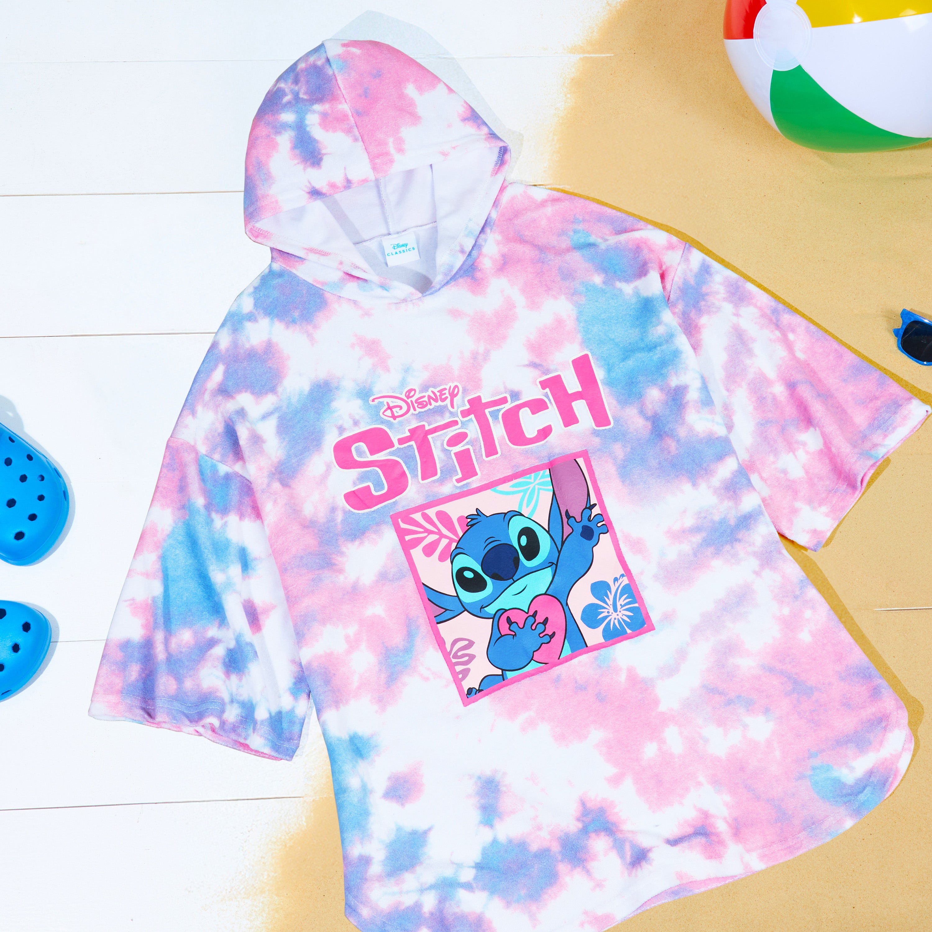 Disney Stitch for Kids & Teenagers Absorbent Changing Robe Poncho (10-13 Years) - Get Trend
