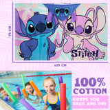 Disney Stitch Hooded Towel for Kids, Absorbent Bath Towel with Hood - Holiday Essentials