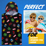 Marvel Hooded Towel for Kids, Absorbent Bath Towel with Hood - Holiday Essentials