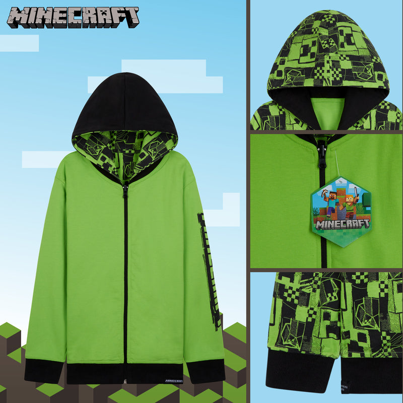 Minecraft Boys Hoodies - Reversible Hooded Sweatshirt for Kids - Get Trend