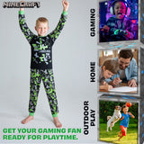 Minecraft Boys Long Pyjamas Set, Comfy Cotton PJs Creeper Loungewear - Gamer Gifts for Boys