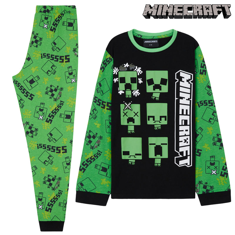 Minecraft Boys Pyjamas Set - Green/Black - Get Trend
