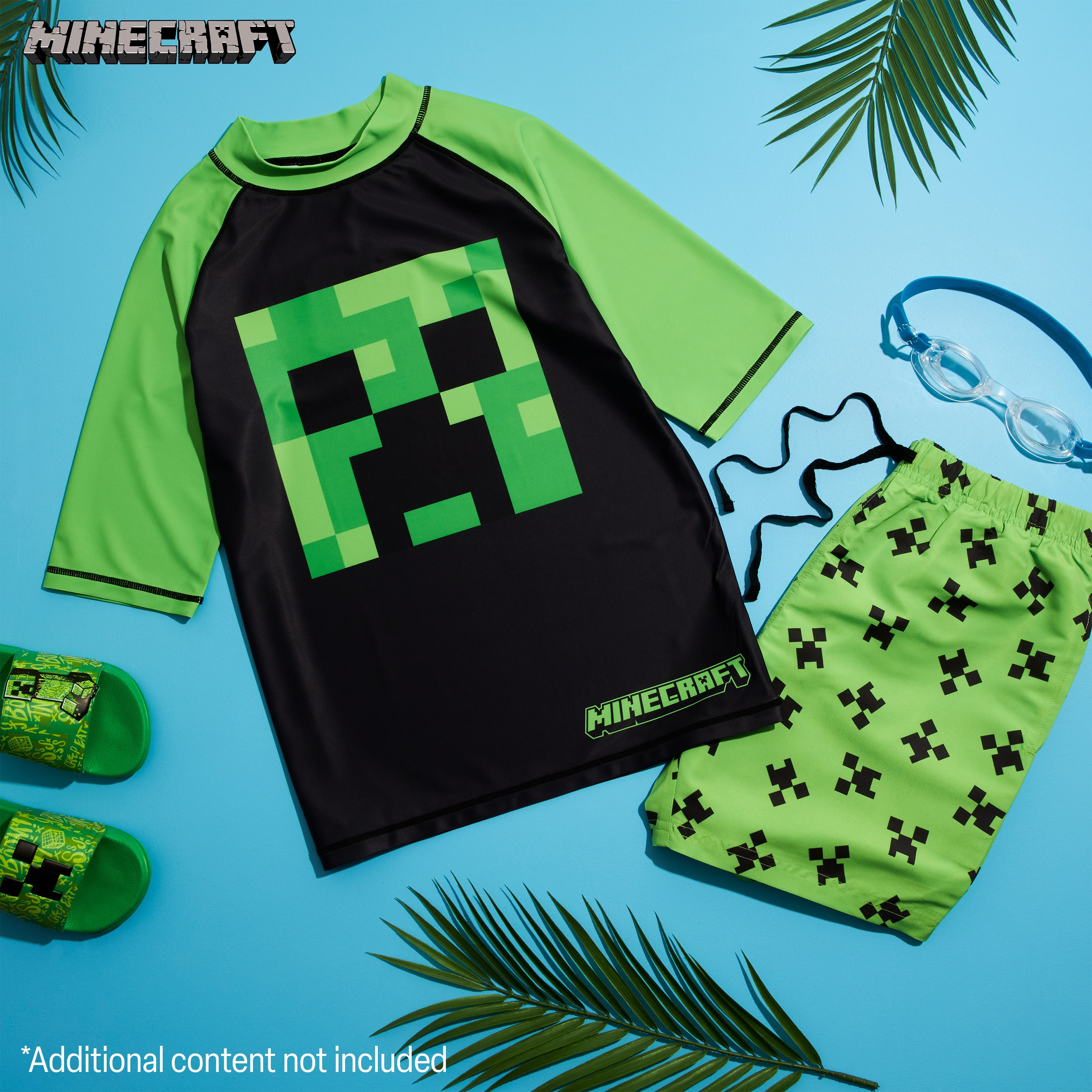 Minecraft Swimsuit Set Boys 2 Piece Creeper Swimming Costume - Boys - Get Trend