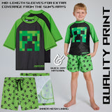 Minecraft Swimsuit Set Boys 2 Piece Creeper Swimming Costume - Boys - Get Trend