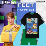 Minecraft Boys Short Pyjamas Set, Comfy Cotton Lounge Wear - Gifts for Gamers